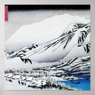 Poster Neige sur le Mont Hira, Japon. Vers 1834-35