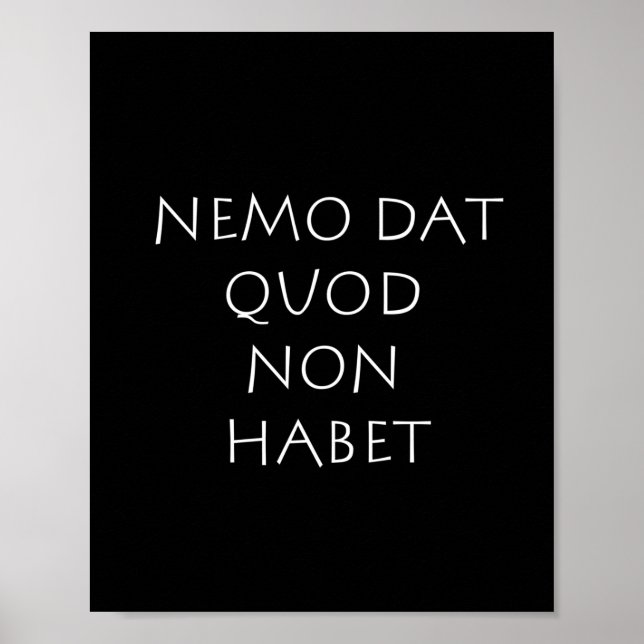 Poster Nemo dat quod non habet (Devant)