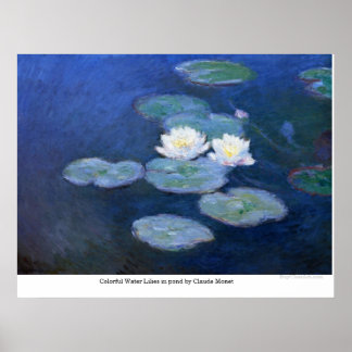 Poster nénuphars colorés dans un étang par Claude Monet