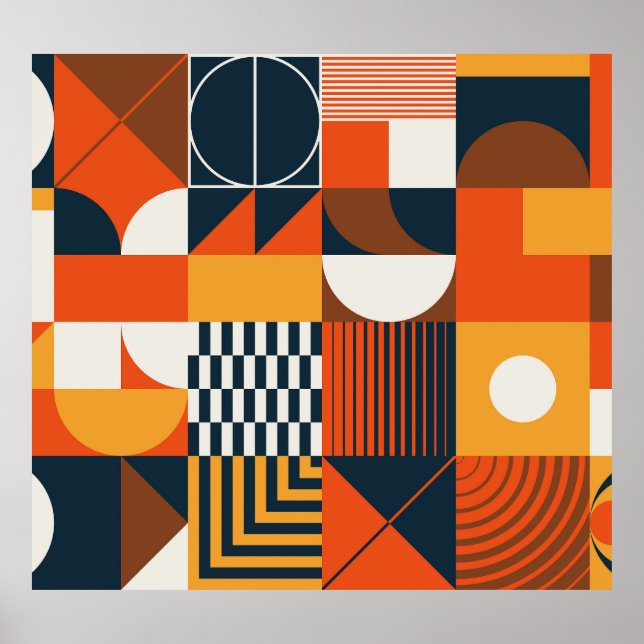 Poster Neo geo : composition abstraite vintage (Devant)