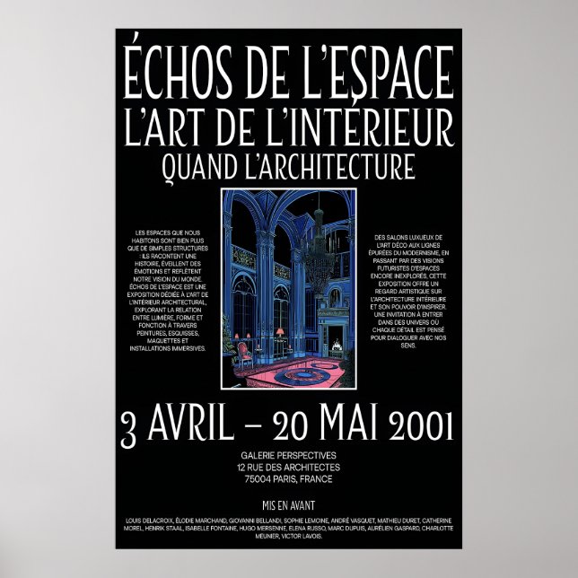 Poster Neo-Gothic Interior Art Print 2001 French Gallery (Devant)