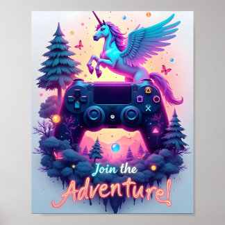 Poster Neon Adventure : Imaginaire Gaming Escape