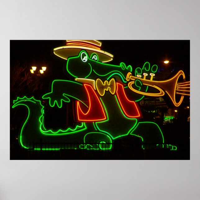 Poster Neon Alligator (Devant)