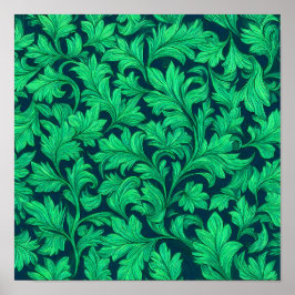 Poster Neon Botanical Texture: Seamless Luminous Ivy