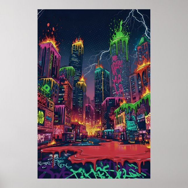 Poster Neon City Art (Devant)