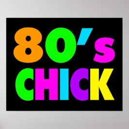 Poster Neon Colours 80's Chick
