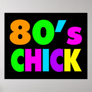 Poster Neon Colours 80's Chick