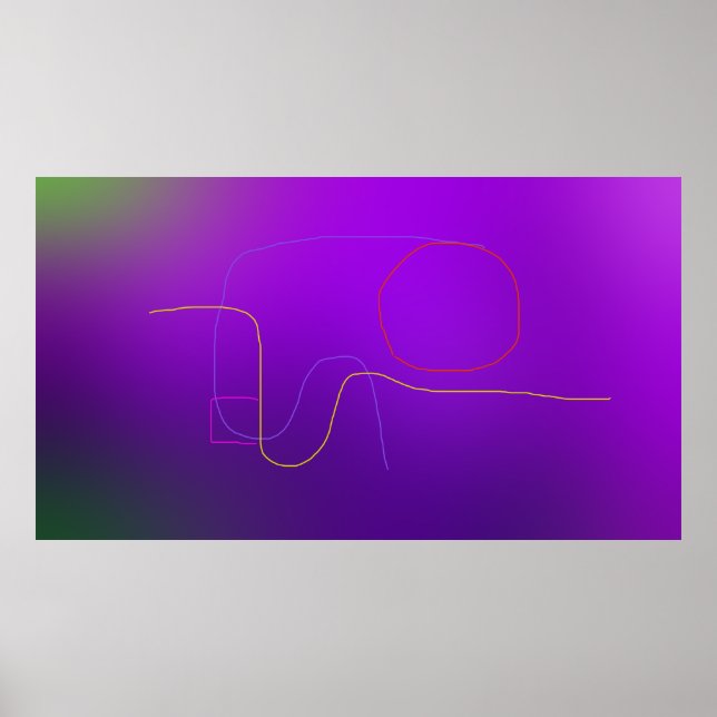 Poster Neon Contours (Devant)