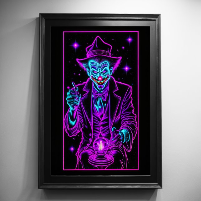Poster Neon Déplaisant Clown Turquoise Rose 2:3 (Créateur téléchargé)