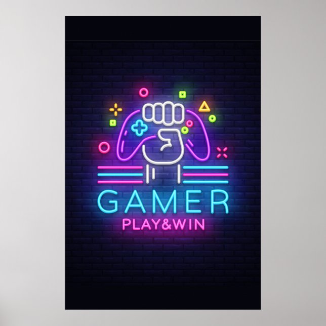 Poster Neon Gamer (Devant)
