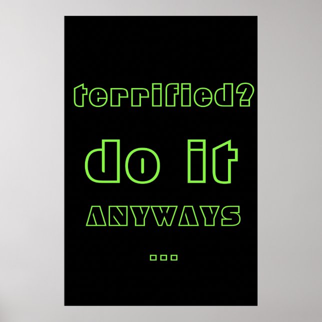 Poster Neon Inspirational Motivation Citation Texte Poste (Devant)