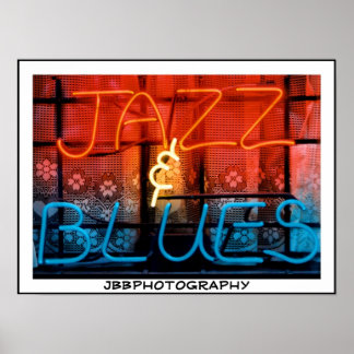 Poster néon jazz blues