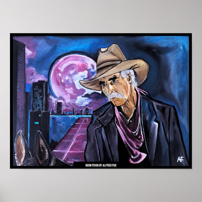 Poster Neon Moon Painting by Alfred Fox (Devant)