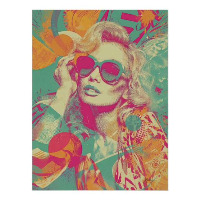 Poster Neon Retro Muse (Devant)