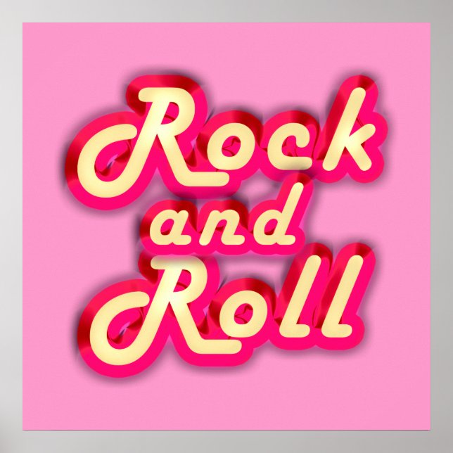 Poster Neon Rock et Roll (Devant)