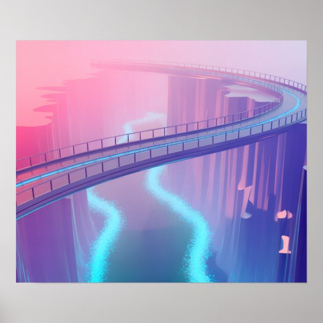 Poster Neon Skybridge Dreamscape (Devant)