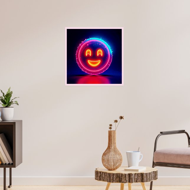 Poster Neon Smile: Bright Happy Glow Design (Salon 3)