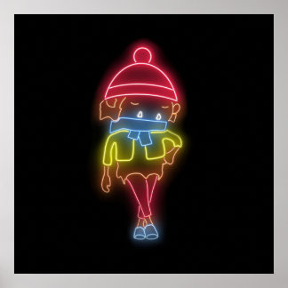 Poster Neon Sneaky Sasquatch
