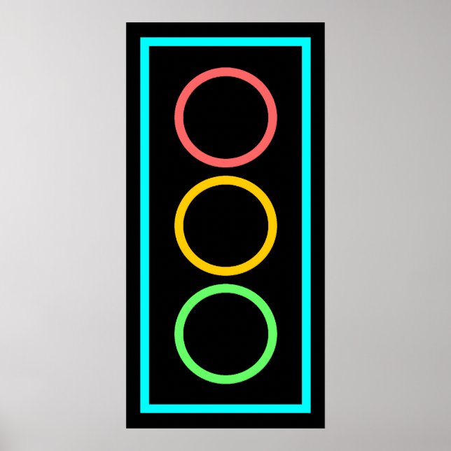 Poster Neon Stoplight (Devant)