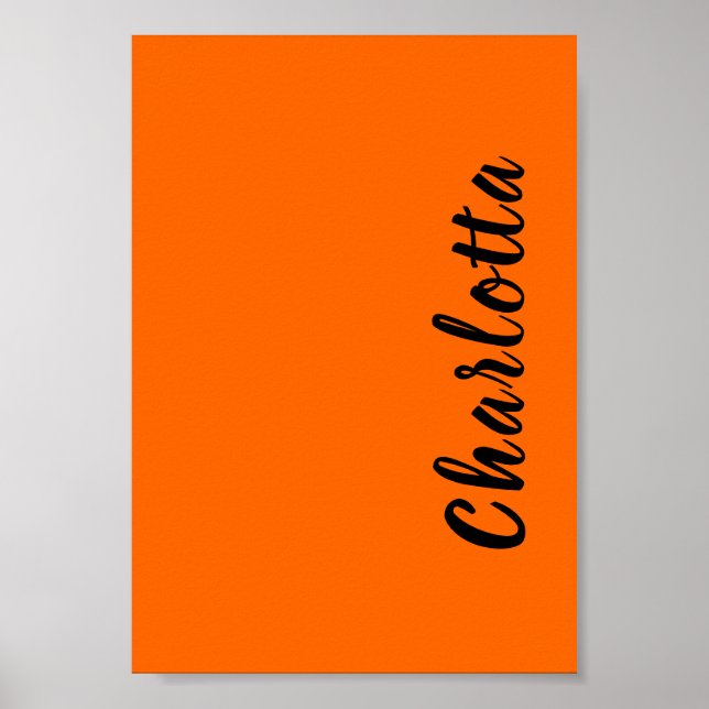Poster Neon Sunset Orange Solide Couleur Personnalisée (Devant)