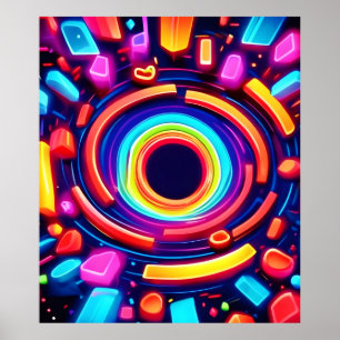 Poster Neon Vortex Odyssey