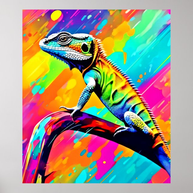 Poster Neonscale Lizard (Devant)