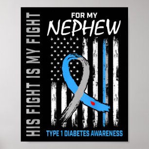Poster Nephew Type One Diabetes Awareness American Flag B