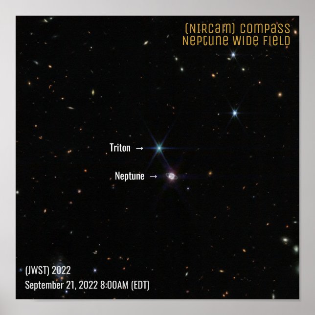 Poster Neptune NIRCam Wide James Webb Telescope JWST (Devant)