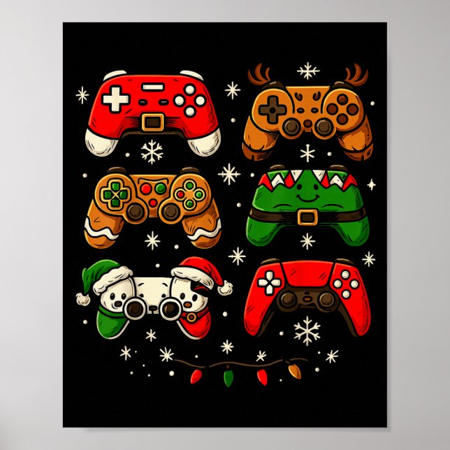 Poster Nerdy Christmas Shirt For Boys Men, Xmas Gaming Co (Devant)