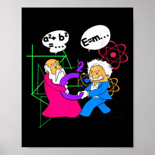 Poster Nerdy Funny Pythagoras Lutter Sur C Mat Carré