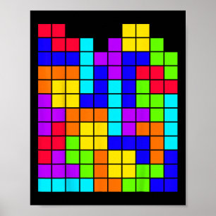 Poster Nerdy Tetrominoes Bloquer Puzzle Vidéo Jeu Math Th