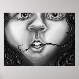 Poster Nervous Habit Girl Moderne Art Monochrome
