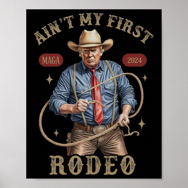 Poster N'est pas mon premier rodéo Western Cowboy Funny T (Devant)
