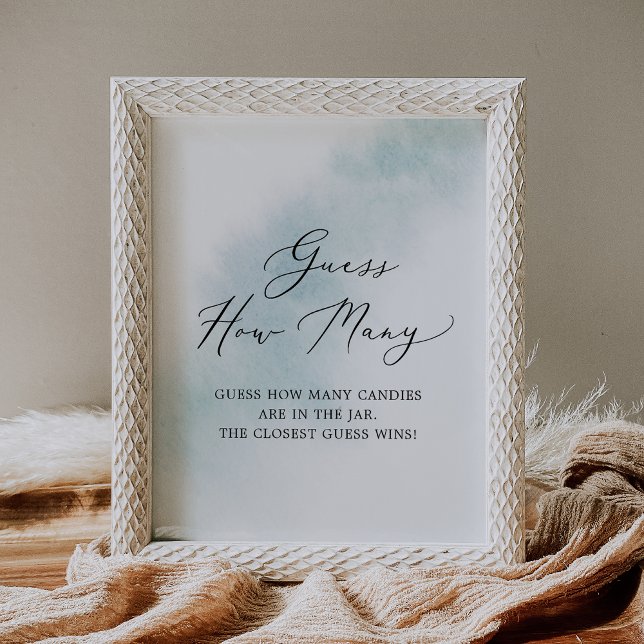 Poster Nettoyage aquarelle | Blue Devis Combien de bonbon (Créateur téléchargé)