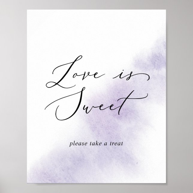 Poster Nettoyage aquarelle | L'amour pourpre est Mariage  (Devant)