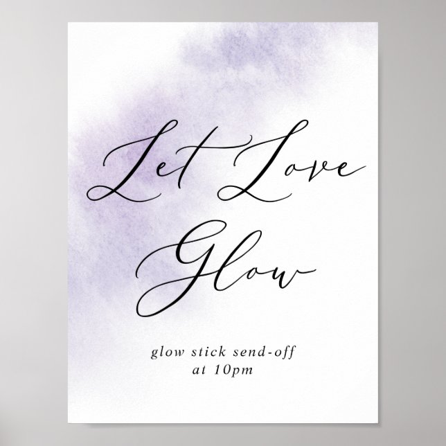 Poster Nettoyage aquarelle | Purple Laisser l'amour signe (Devant)