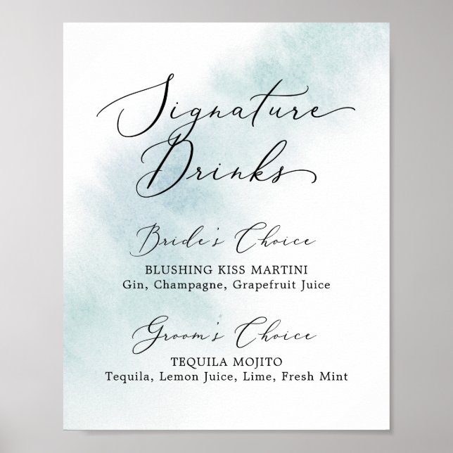 Poster Nettoyage aquarelle | Signature bleue Signet boiss (Devant)