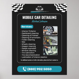 Poster Nettoyage Auto en Détail
