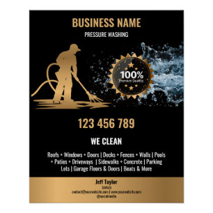 Poster Nettoyage haute pression professionnel Gold Power