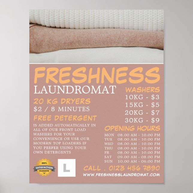 Poster Nettoyage, Lave-linge, Publicité de nettoyage (Devant)