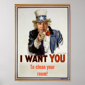 Poster "nettoyer votre chambre"