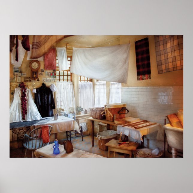 Poster Nettoyeur à sec - La buanderie (Devant)