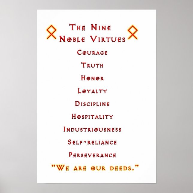 Poster Neuf Nobles Vertus (Devant)