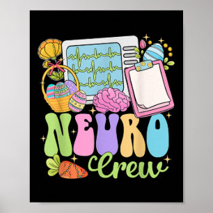 Poster Neuro Crew Joyeux jour de Pâques Hoppy Neurologie