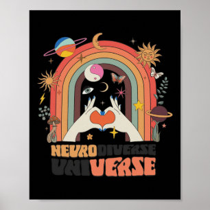 Poster Neurodiversité Univers Celestial Retro Autisme Awa