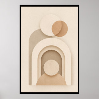 Poster Neutral Beige Scandinavian Abstract Design