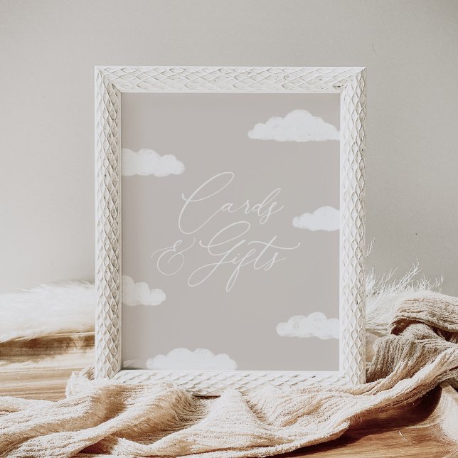 Poster Neutral Cloud Neuf cartes et cadeaux Baby showers (Créateur téléchargé)