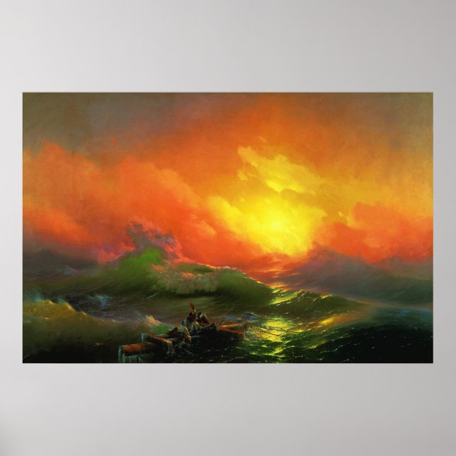 Poster Neuvième vague par Ivan Aivazovsky (Devant)
