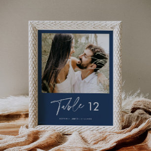 Poster NEVE Navy Blue Photo Table Numéro 8x10