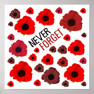 Poster Never Forget, Poppy Flower